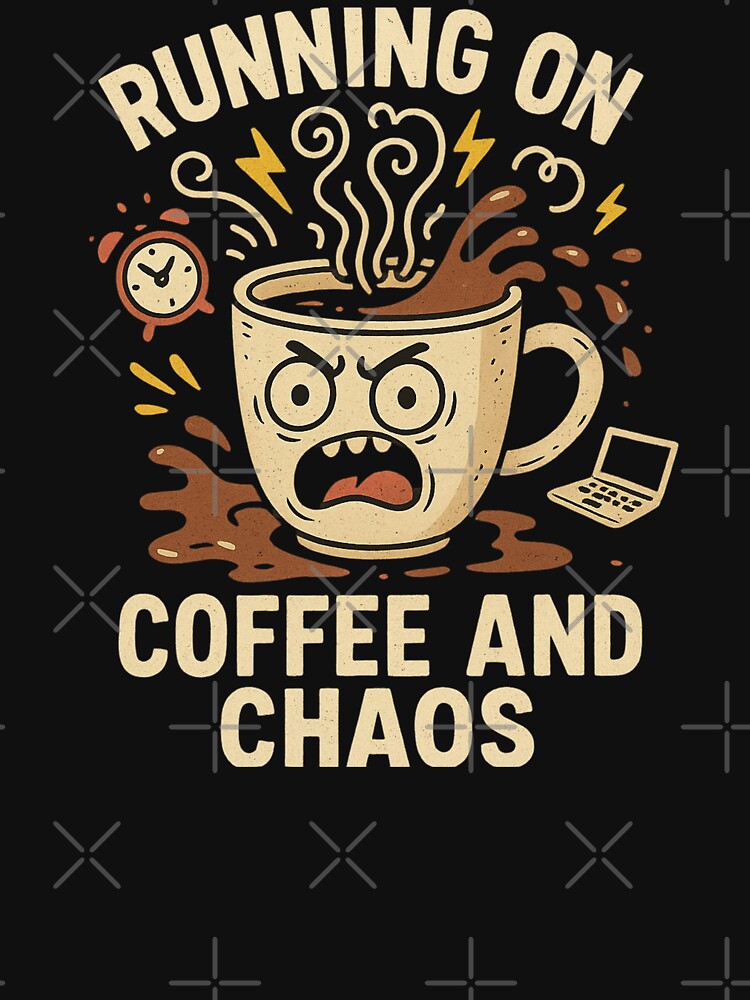Running on Coffee and Chaos – Funny Caffeine Lover by PrintHorizonD