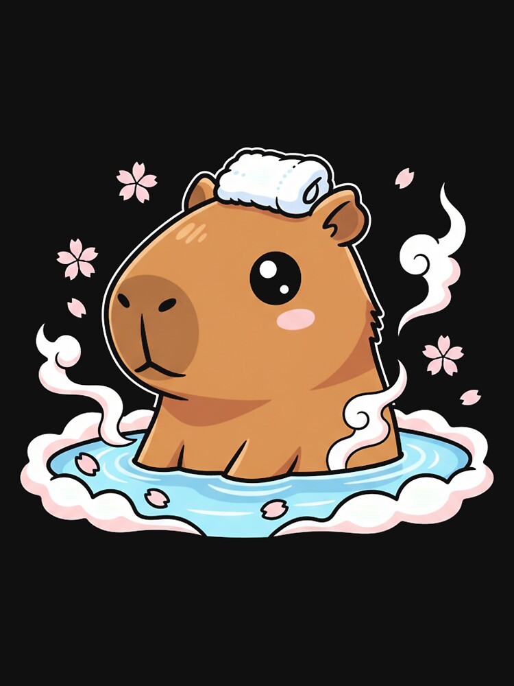 Chill Vibes Only - Kawaii Capybara Hot Spring by Merchifyme2000