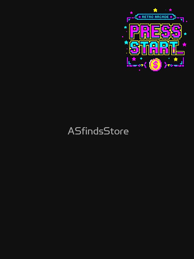 Press Start Retro Arcade Pixel Art Neon Gamer 80s 90s Video Game Design by ASfindsStore