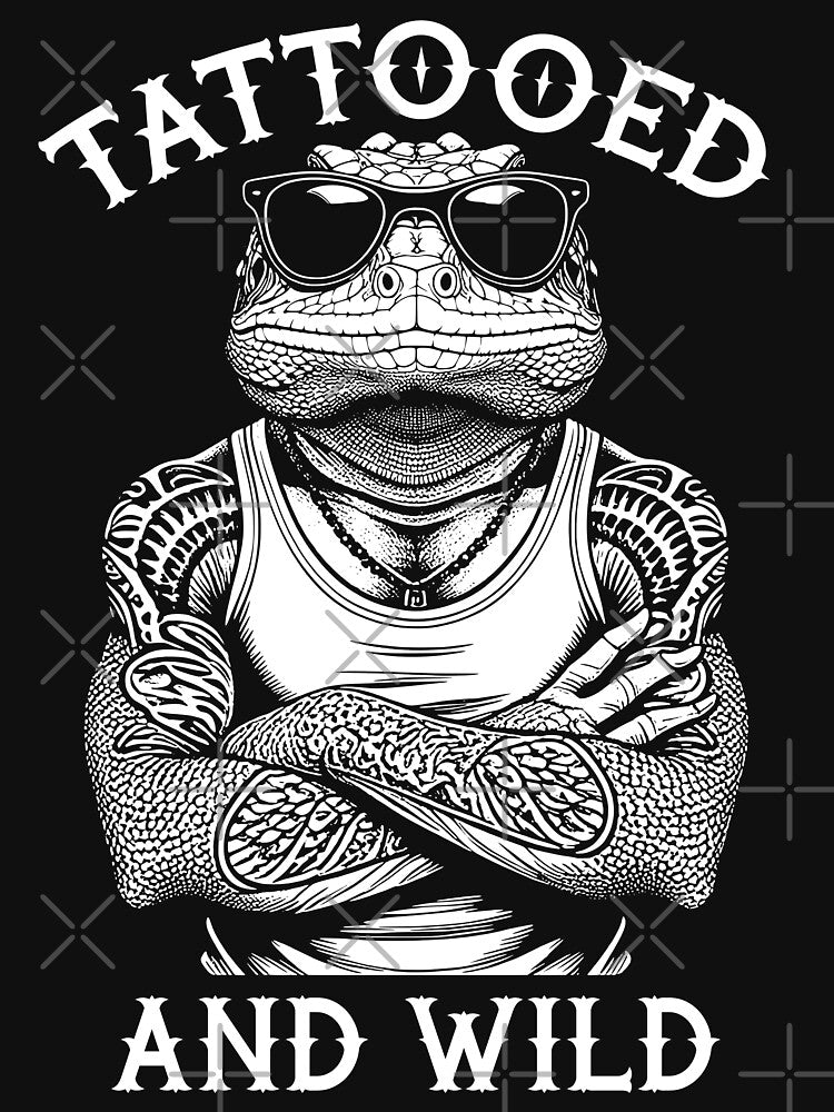 Tattooed And Wild Funny Inked Iguana Animal Tattoo Lover by GrandeDuc