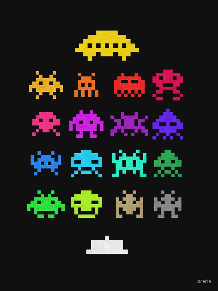 Space Invaders T-Shirt – 80s Retro Arcade Classic by xrats