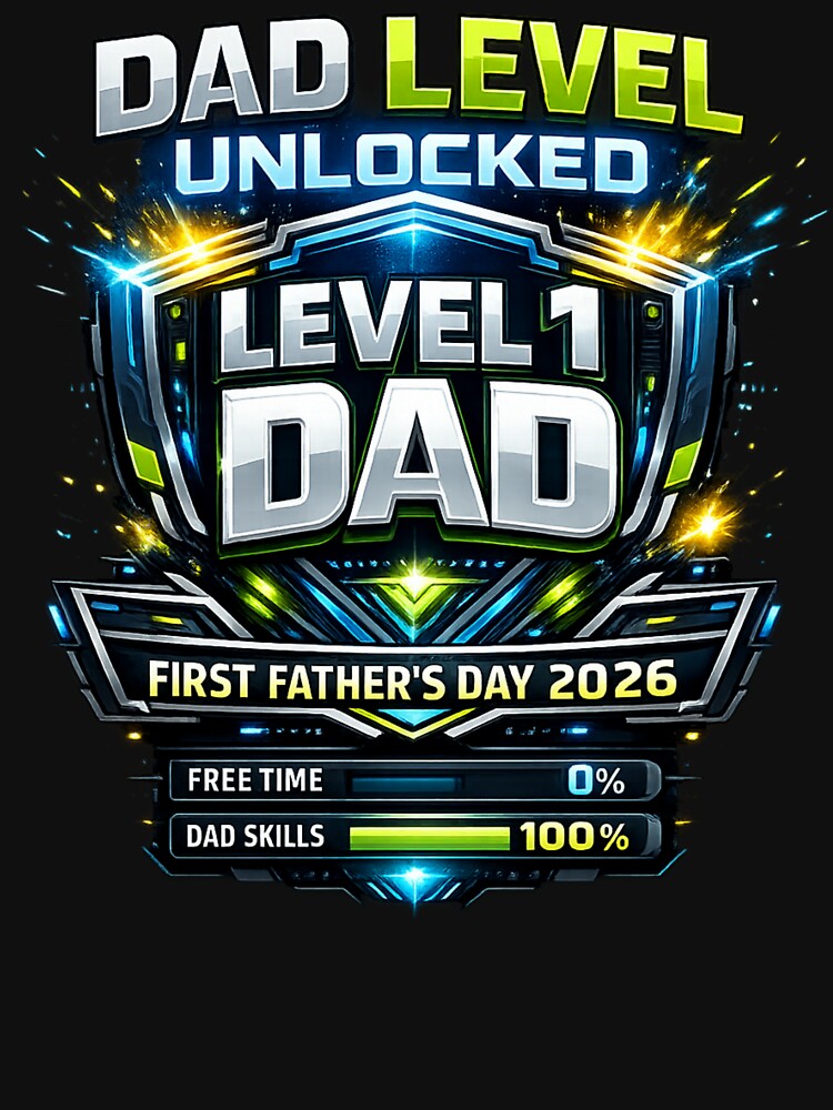 Dad Level Unlocked Shirt, First Father's Day 2026, Gamer Dad Gift, New Dad by XYZ Studio
