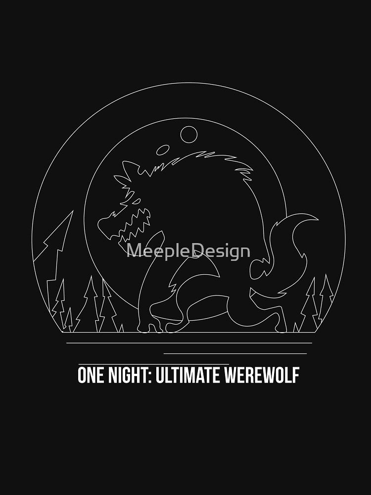 One Night Ultimate Werewolf Minimalist Line Art - Board Game Inspired Graphic - Tabletop Gaming  - BGG by MeepleDesign