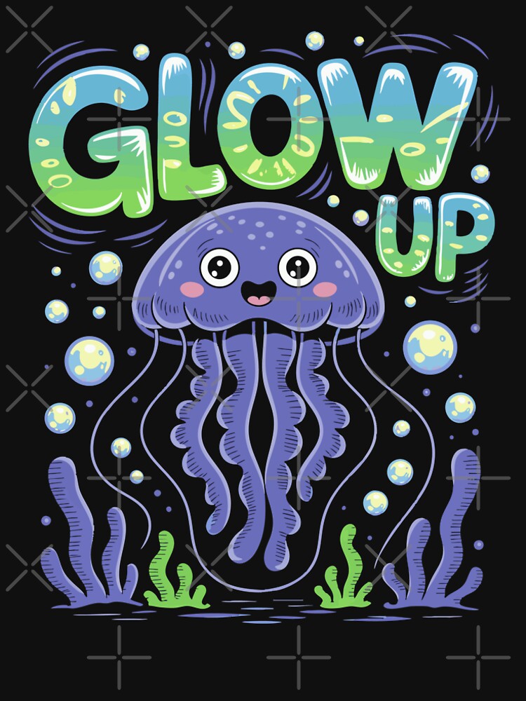 Glow Up: A Cute & Funny Jellyfish Graphic by 89BLACK