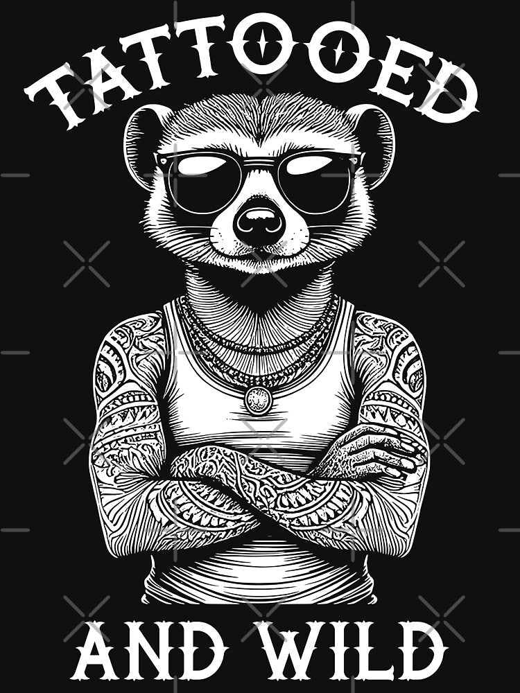 Tattooed And Wild Funny Inked Meerkat Animal Tattoo Lover by GrandeDuc