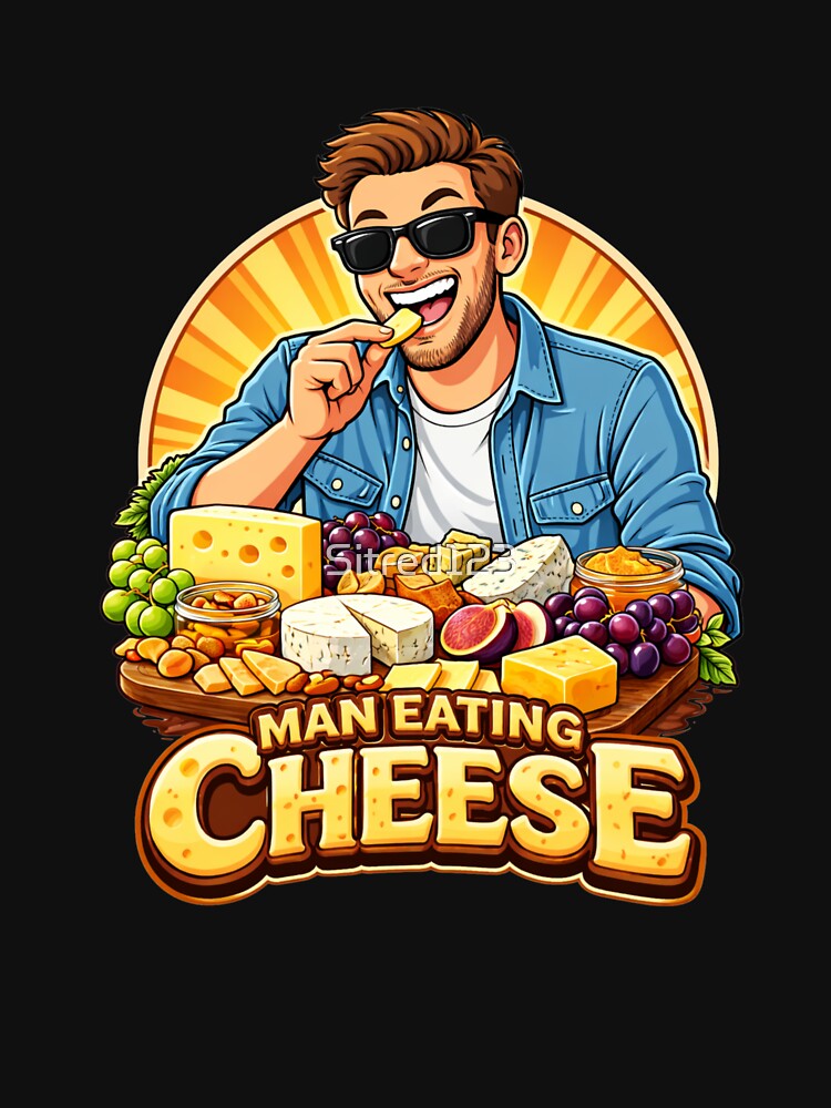 The Ultimate Cheese Lover - Man Eating Cheese by Sitred123