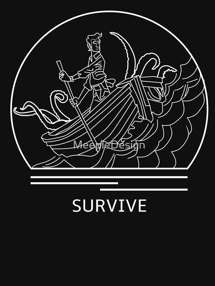 Survive: Escape From Atlantis Minimalist Line Drawing - Board Game Inspired Graphic - Tabletop Gaming  - BGG by MeepleDesign