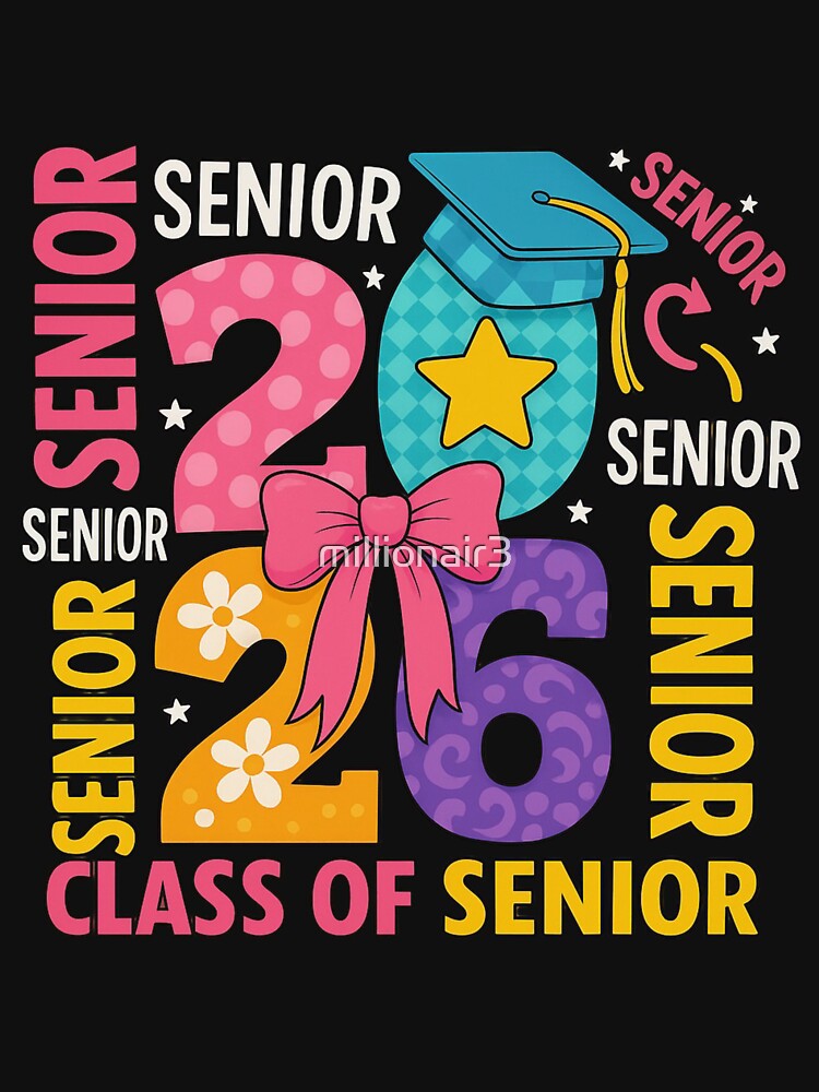 Senior 2026 Retro Graduation Shirt for High School Seniors by millionair3