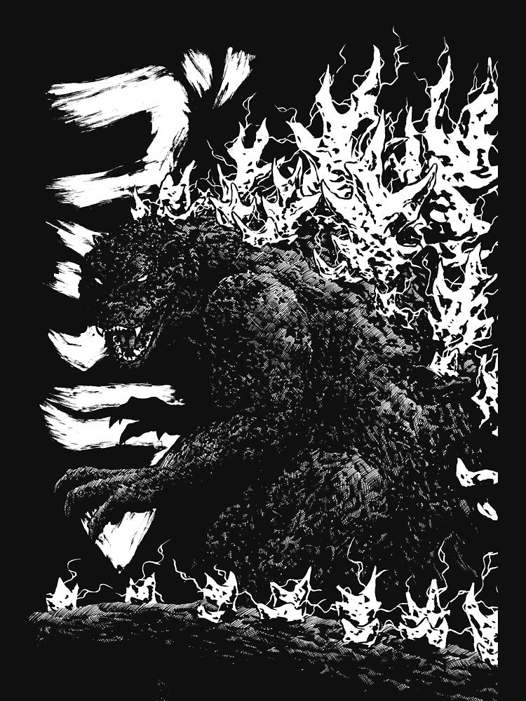 Gojira Millenium godzilla 2000 minus 1 shin b&w by JonathanGrimm