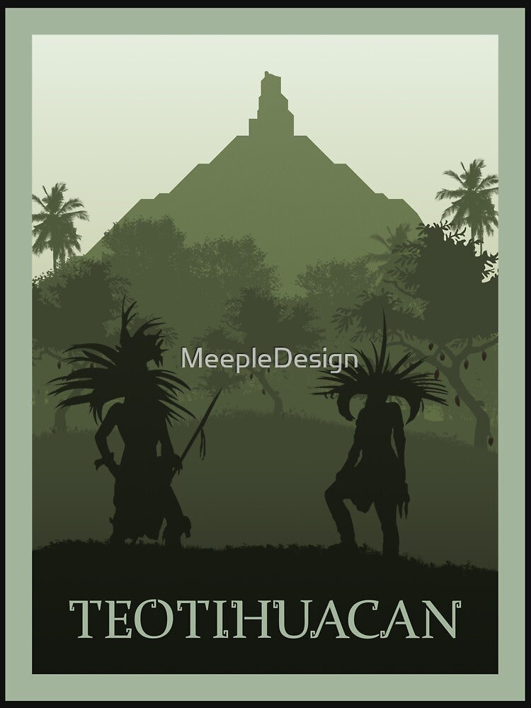 Teotihuacan - Board Games - Minimalist Travel Poster Style - Board Game Art by MeepleDesign