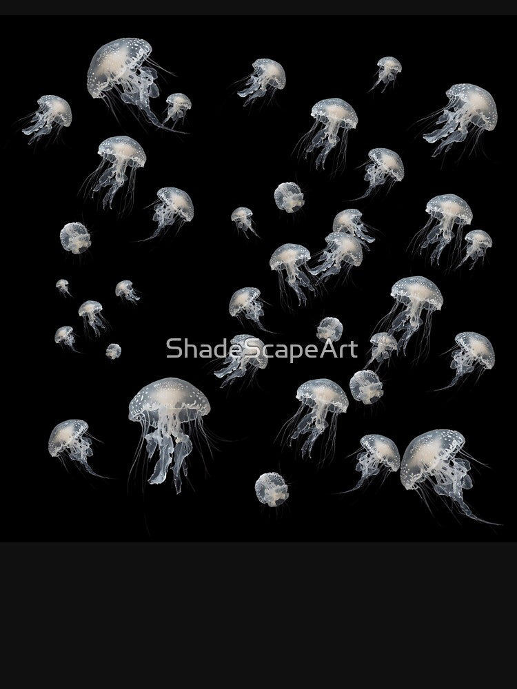 School of Illuminated Jellyfish – Ocean Glow Art by ShadeScapeArt
