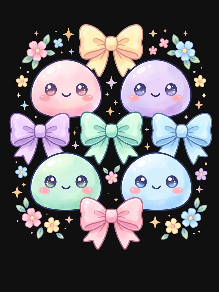 Kawaii Dumpling Cute Pastel Anime Shirt | Adorable Bao Buns with Bows | Cute Foodie Aesthetic Gift for Girls & Dumpling Lovers by Maravillio