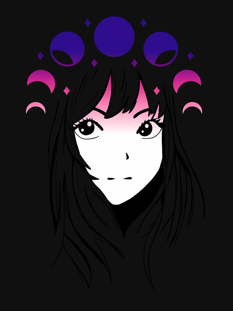 Anime Girl Moon Phase by RasmusIkola