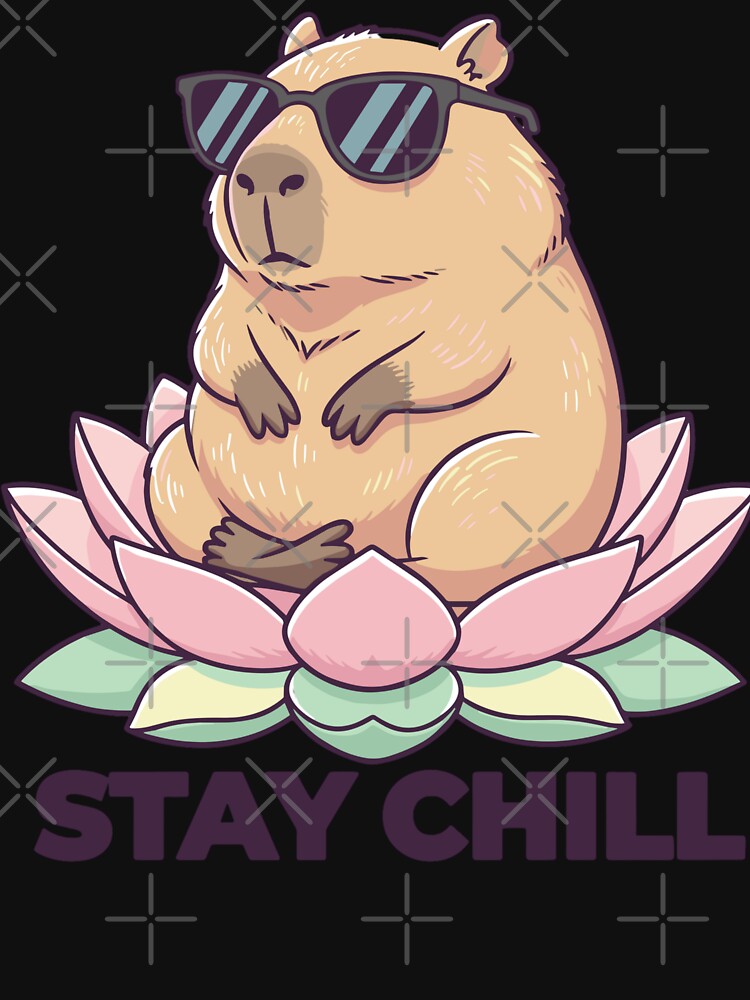 Zen Capybara: Stay Chill Lotus Edition by Evaevonechi