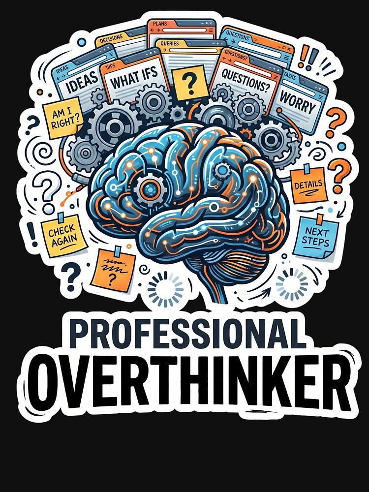 Professional Overthinker Funny Office Humor Design by Pixel Analytics