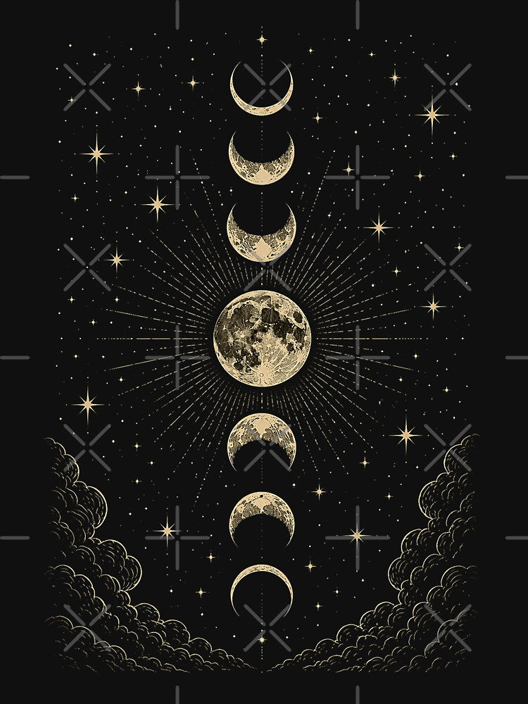 Vintage Lunar Occult Illustration by Mystic & Celestial Art