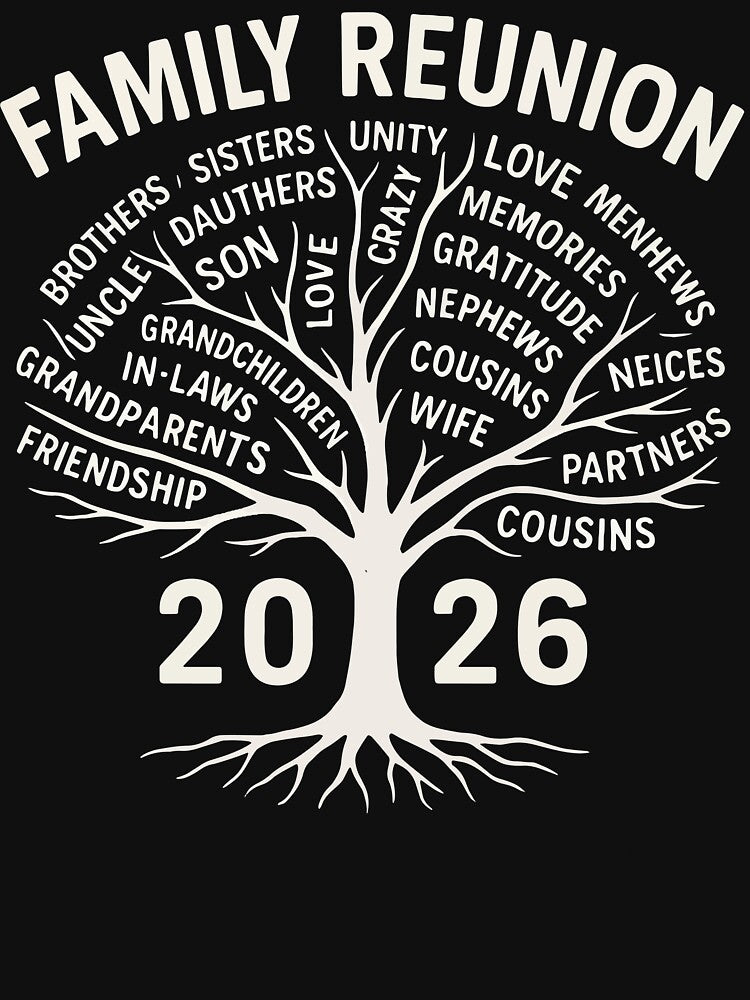 Family Reunion 2026 Tree Word Art Matching Family reunion Making Memories by Oualid Art