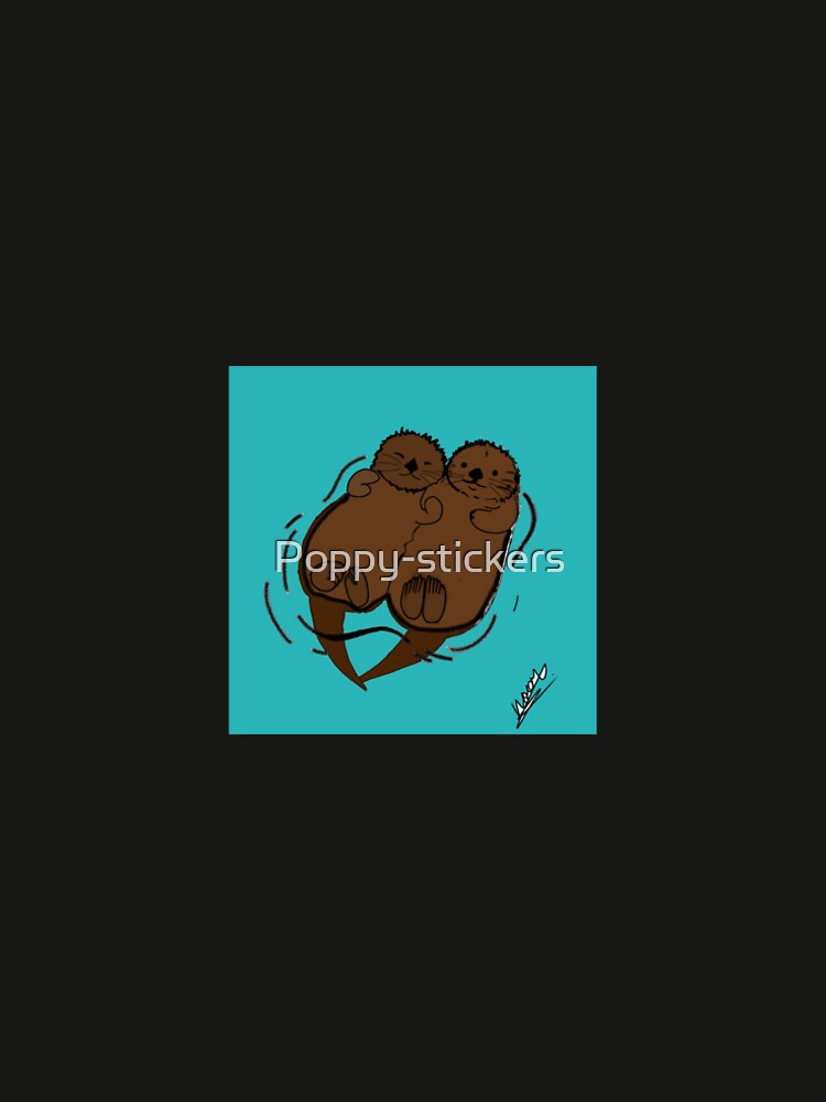Otters holding hands by Poppy-stickers