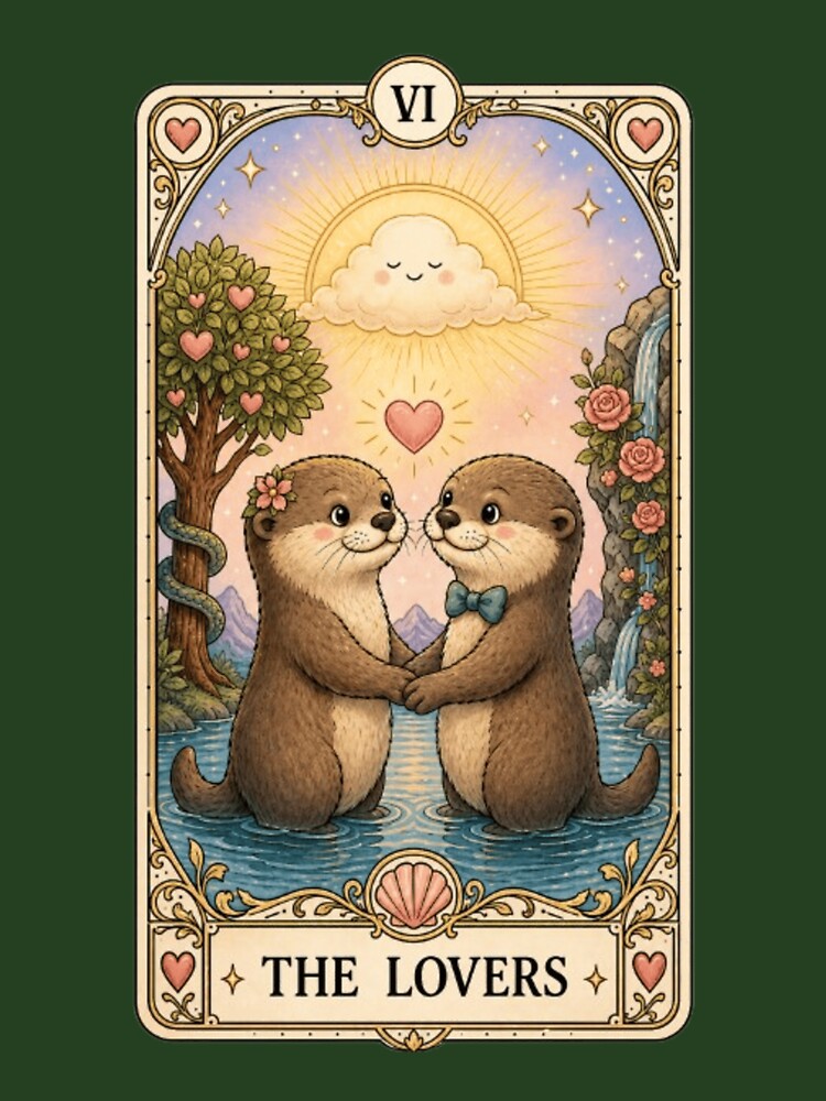 The Lovers Otter Tarot Card by katienicole93
