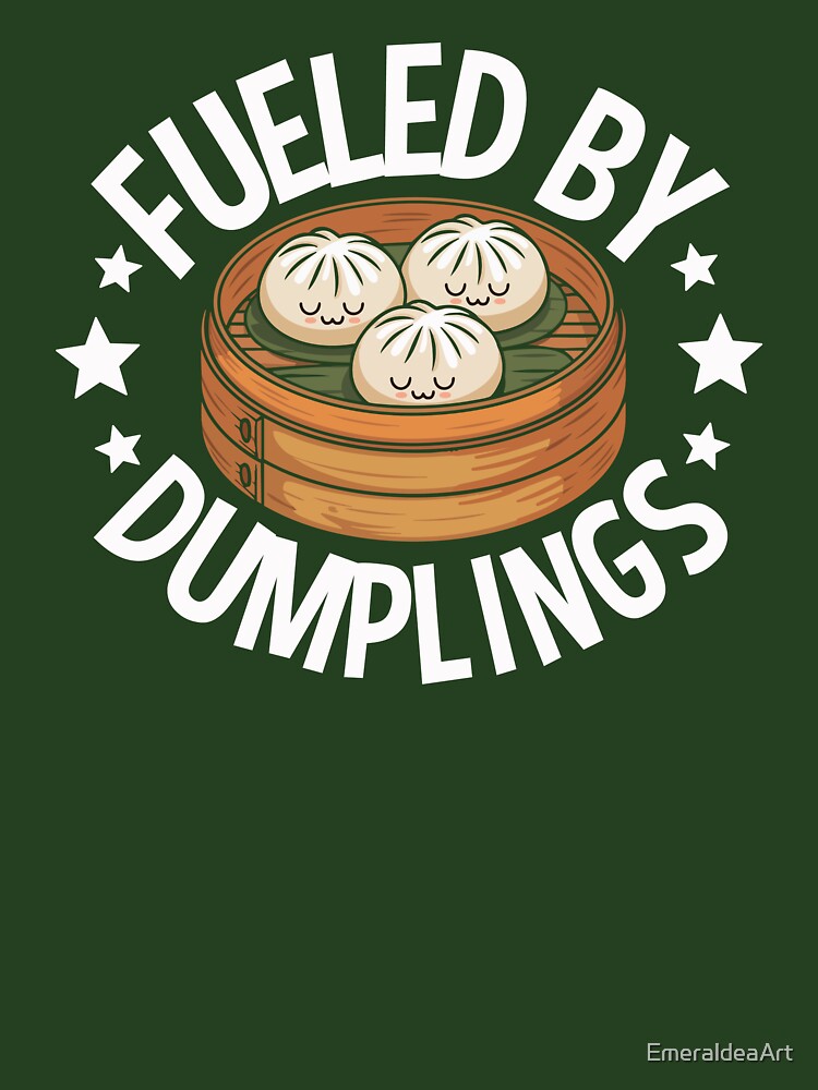 Fueled by Dumplings – Cute Dumplings in Bamboo Steamer Box by EmeraldeaArt