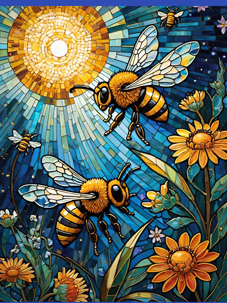 Sunny Buzz: A Radiant Harmony of Bees and Blooms by Digital-Fusion