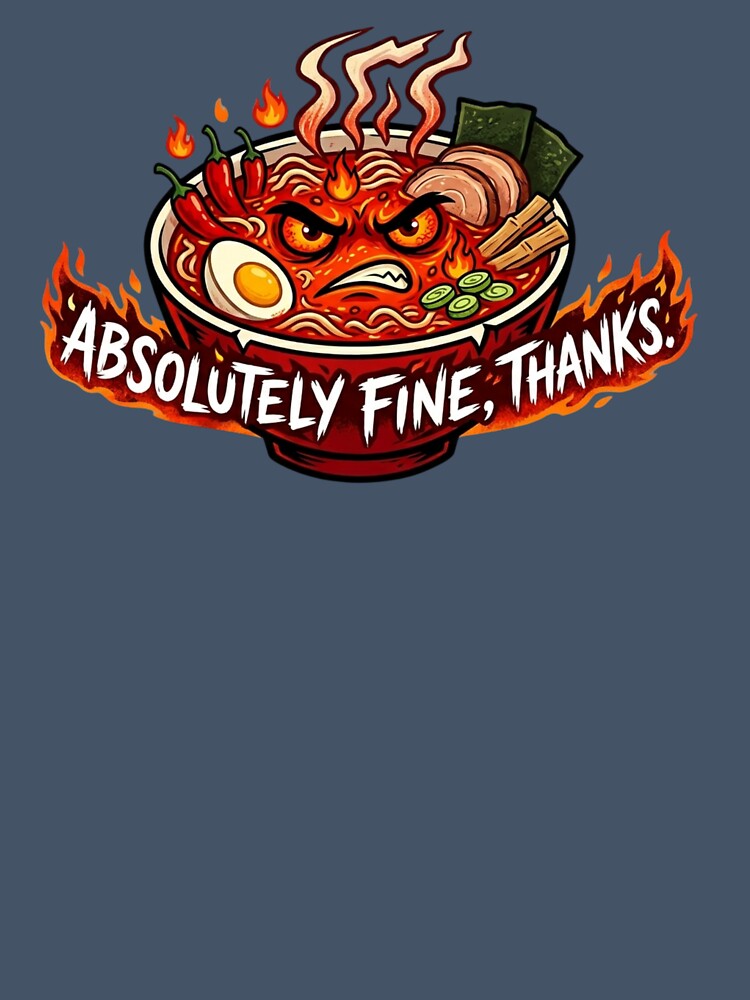 Absolutely Fine Flaming Hot Ramen Sarcastic Humour by Jaroslaw-S