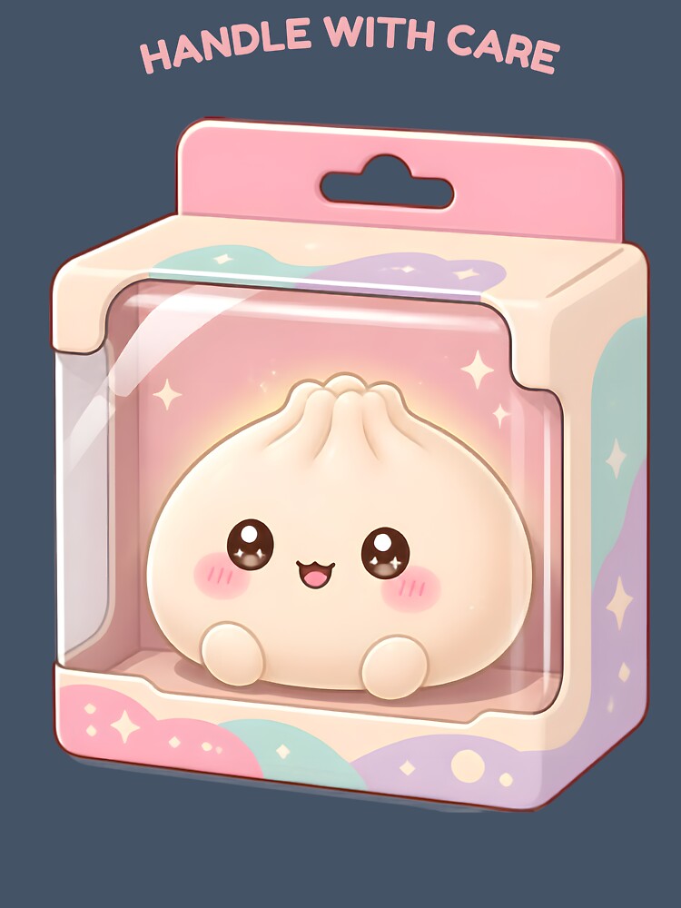 Handle with Care Fragile Dumpling Inside Cute Kawaii Food Character by WonderMugStudio
