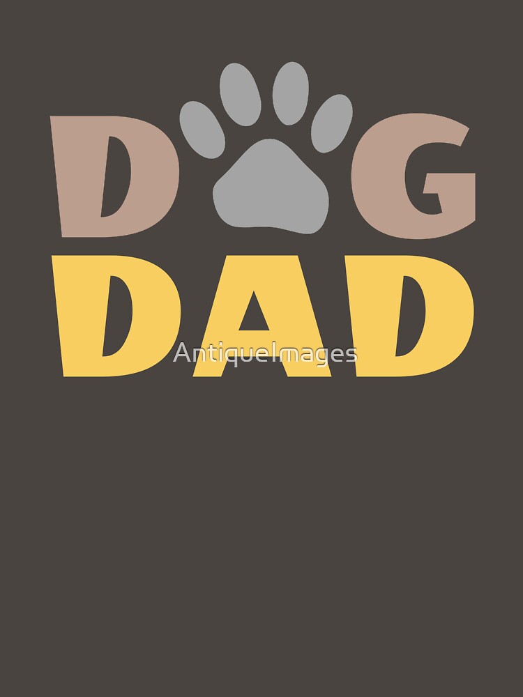 Dog Dad Paw Print Dog Lover Canine Father by AntiqueImages