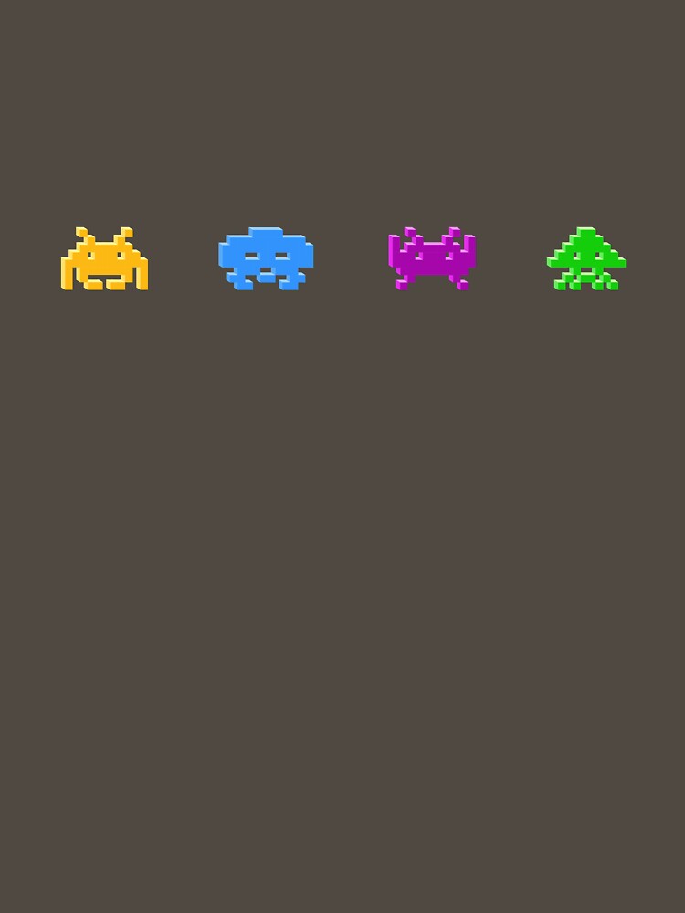 Classic Space Invaders 3D block horizontal by GeekShirts Shop