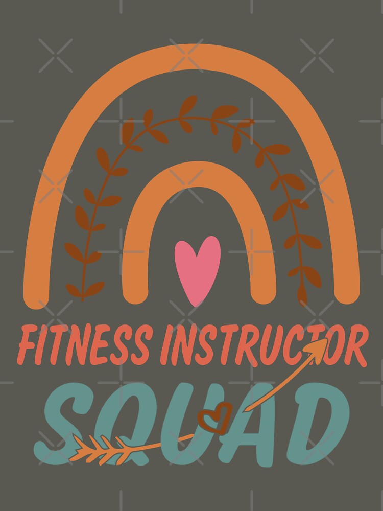 fitness Instructor Squad Rainbow Quote Gift Idea For Men and Womens - Funny fitness Instructor by Mmmm3344