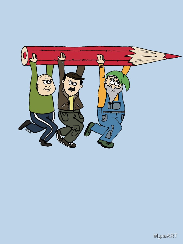 Pencil Pushers United – Funny Teamwork Deadline Creative Art by MyxaART