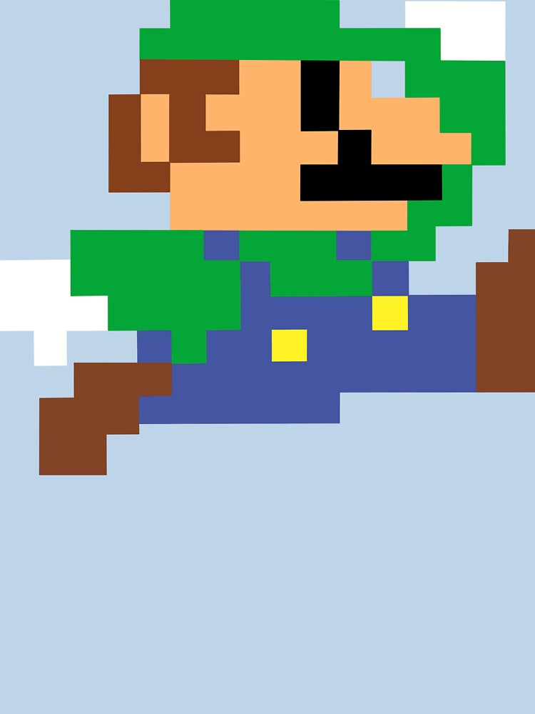 Big Pixel Blocks on the Running and Jumping Bro 2 - classic gaming Retro by ZERO-MIND