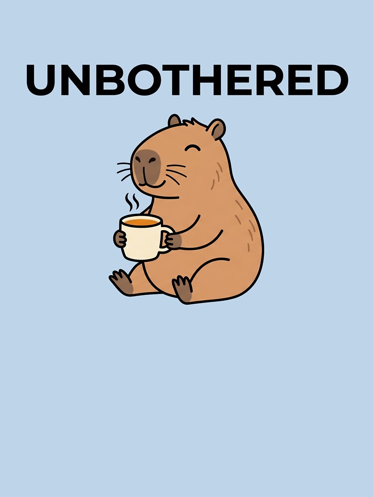 Unbothered Capybara Drinking Coffee Funny Animal by LikeDrop