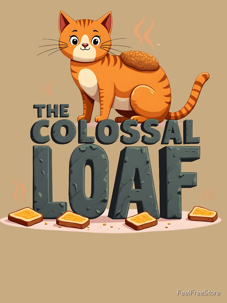 The Colossal Loaf Funny Giant Toast Cat Pun Design by FeelFreeStore