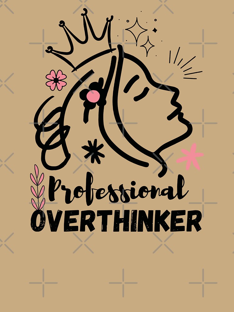 Professional overthinker attractive design, funny t-shirt and hoodie for White and light color by Aycon