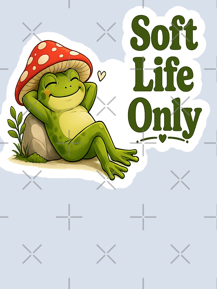 Soft Life Only Aesthetic Frog Mushroom Hat Relaxing by Xemora
