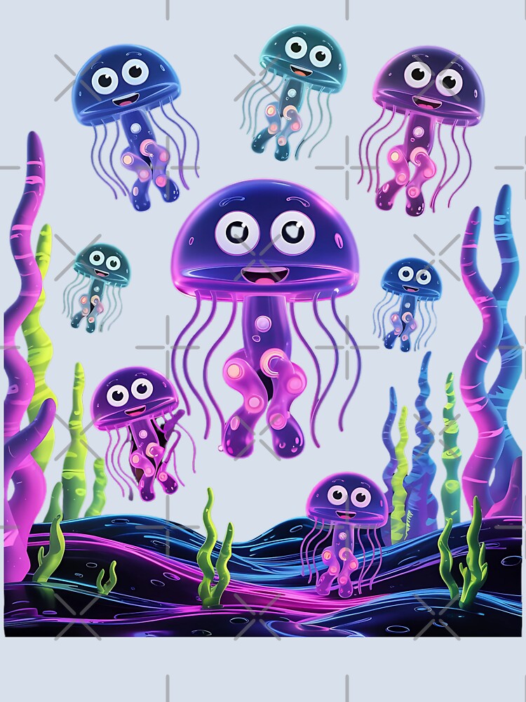 Happy Glow Jellyfish Family by Taans-Creation
