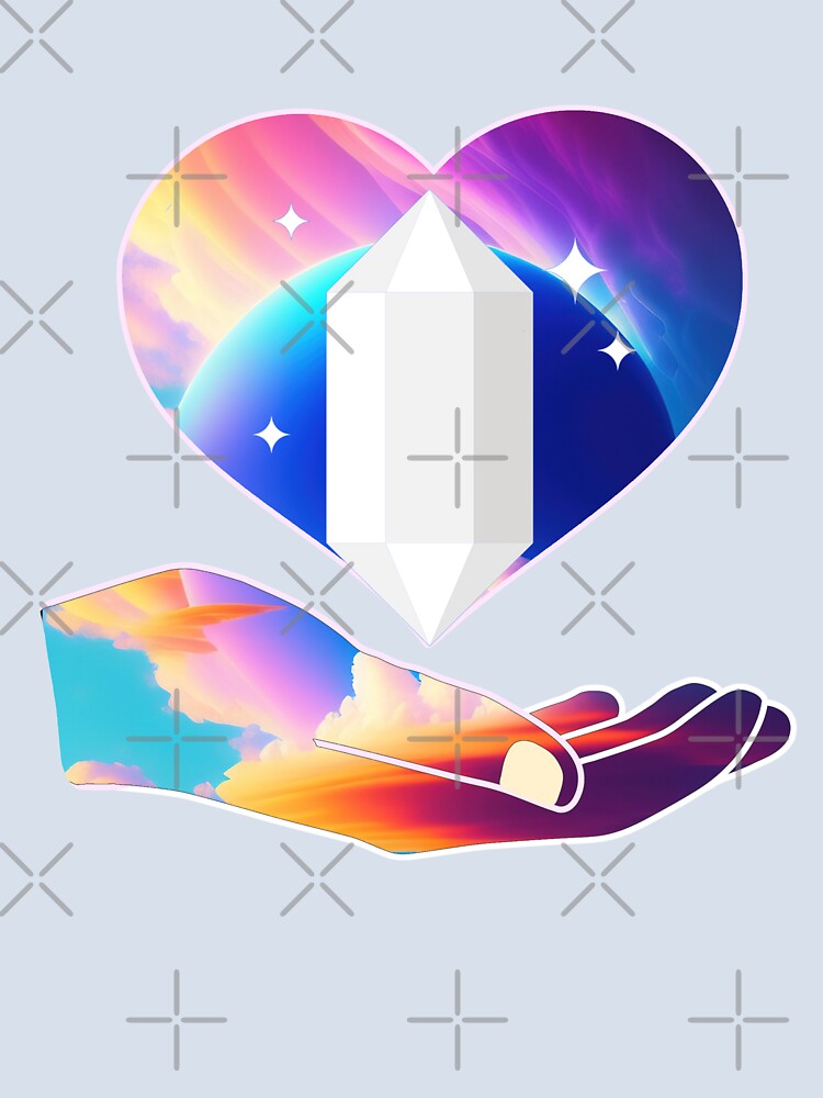 Opalite in Heart | Crystal Love Energy Design by ArtsyExplorer