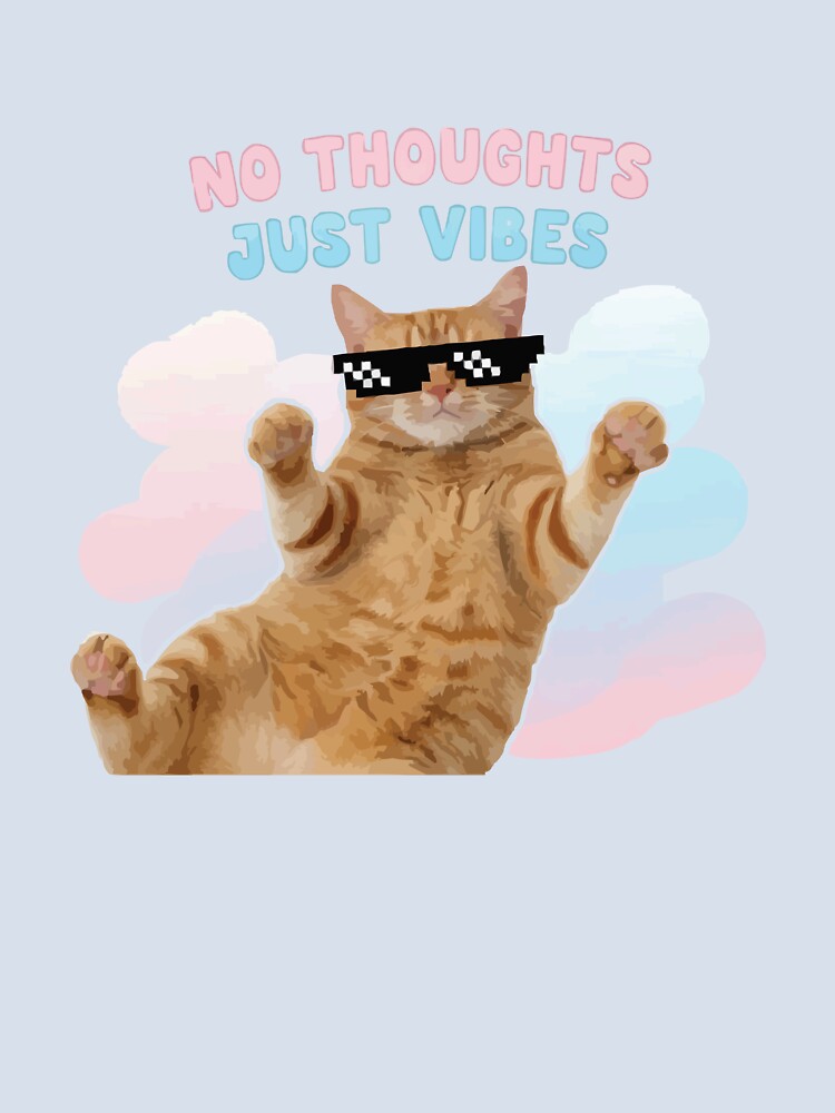 No Thoughts Just Vibes - Cool Orange Cat by Petzzz