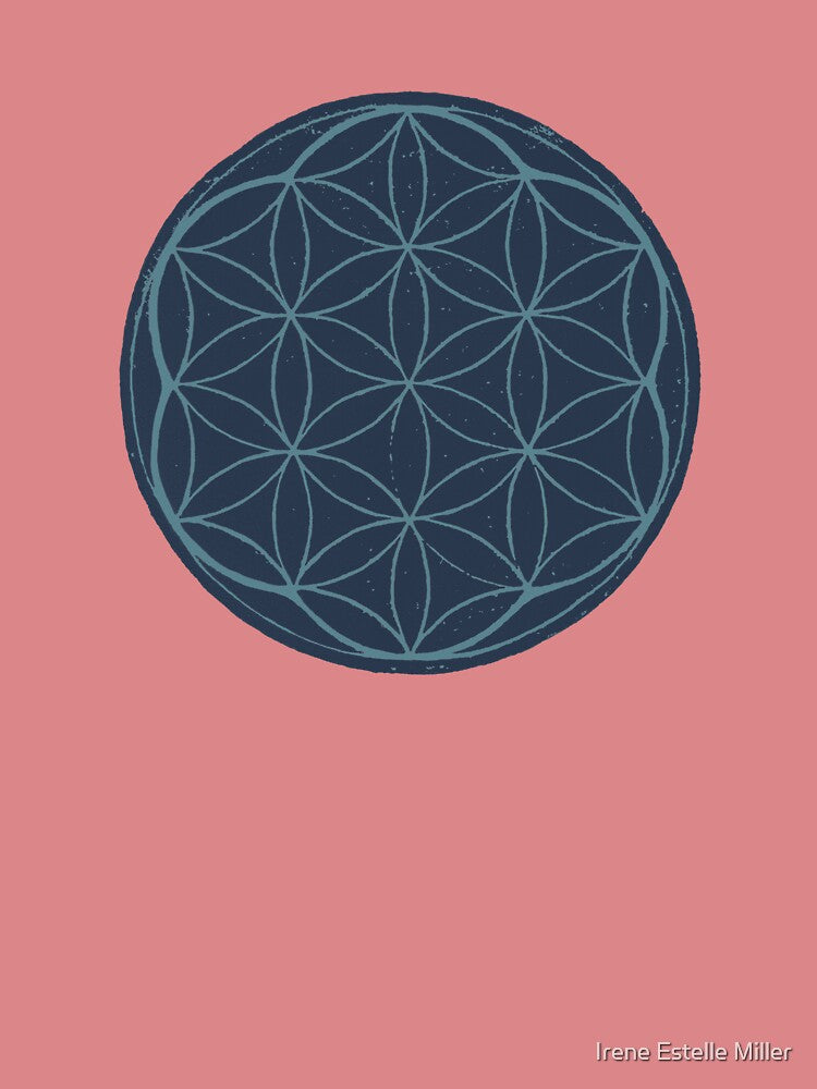 Flower of Life Linocut - Dusk + Peacock by Irene Estelle