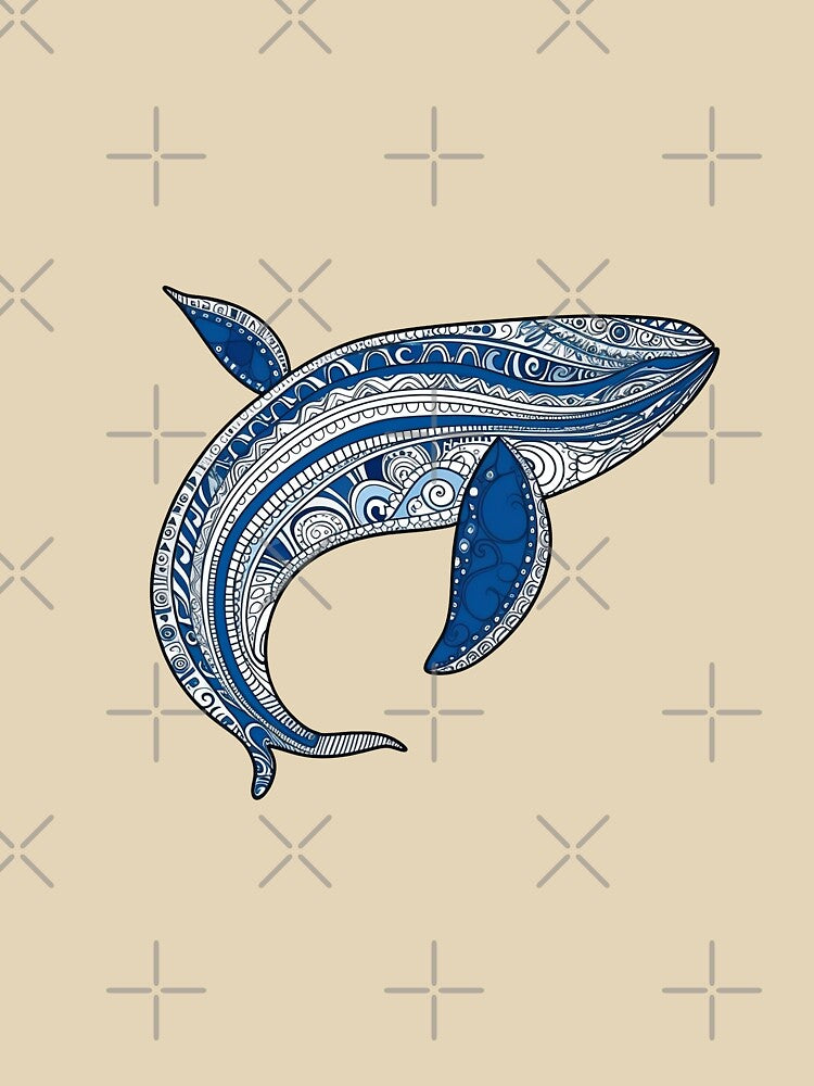 Aboriginal Art Blue Whale by sonorian