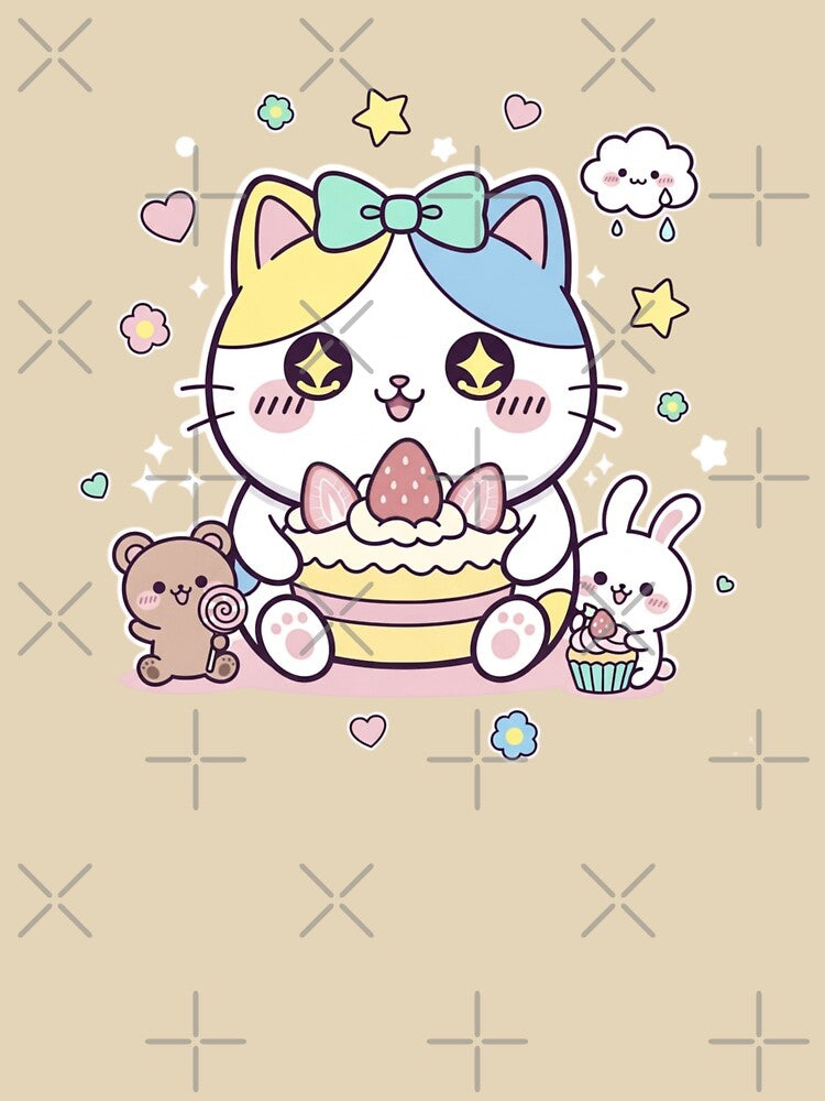 kawaii cute illustration classic tshirt and sticker by anandsiva2703