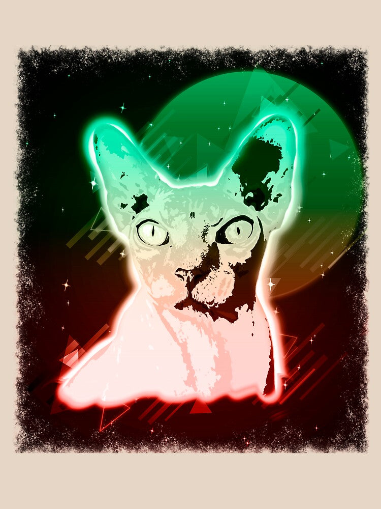 Hairless Cat Shirt Vintage Sphynx Cat T Shirt Neon Kitty by cgocgy