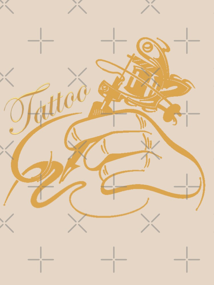 Tattoo Ink Gun Illustration in Gold on black by Vintage Hustle