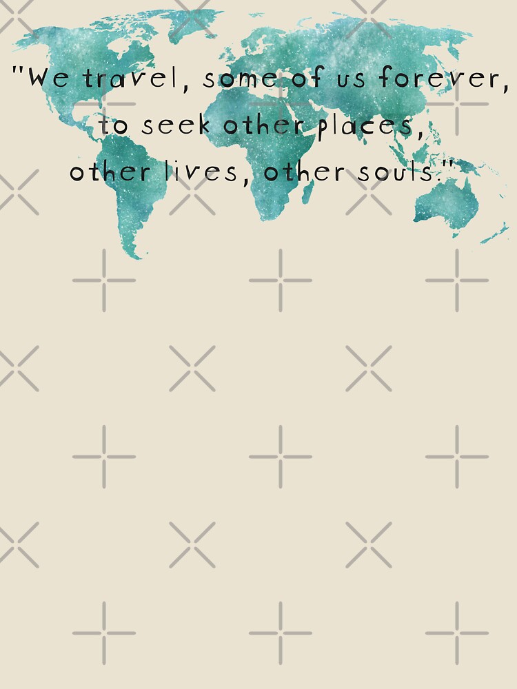 The Reason We Travel | Blue Watercolor World Map | Wanderlust by ABdigitaldesign