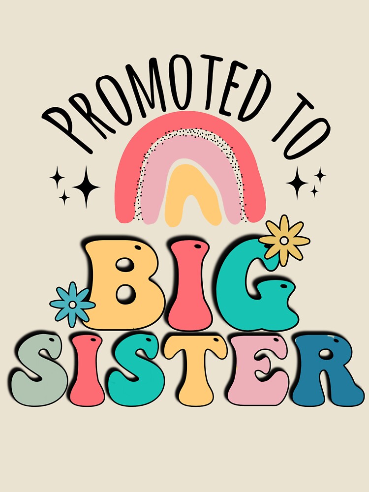 Cute colorful rainbow Promoted to big sister, pregnancy by FamilyGlowStore