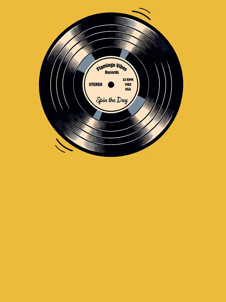 Spin the Day - Vintage Vinyl Record by FlamingoVibes
