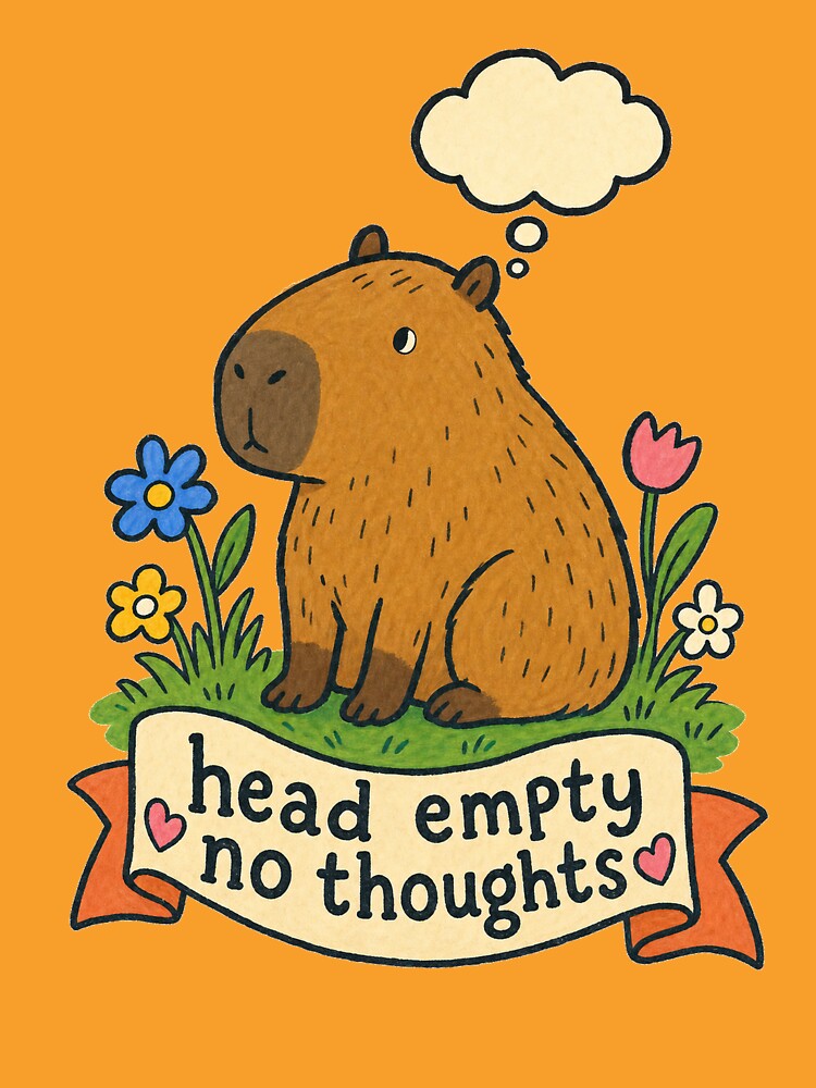 Head Empty No Thoughts Capybara by VisualArtsOasis