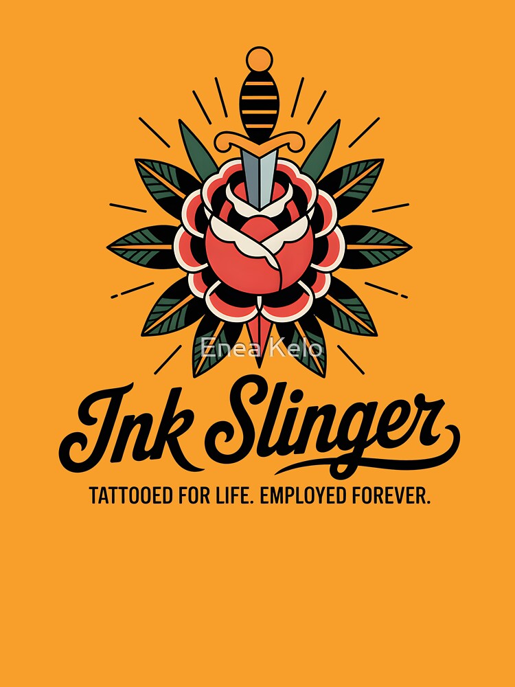 Traditional Tattoo Dagger Rose Ink Slinger Graphic by Enea Kelo