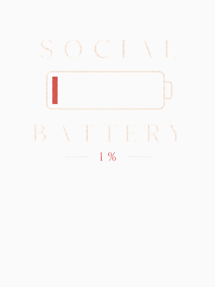 Social Battery 1% – Introvert Humor Minimalist Design by Introvert Chaos Club